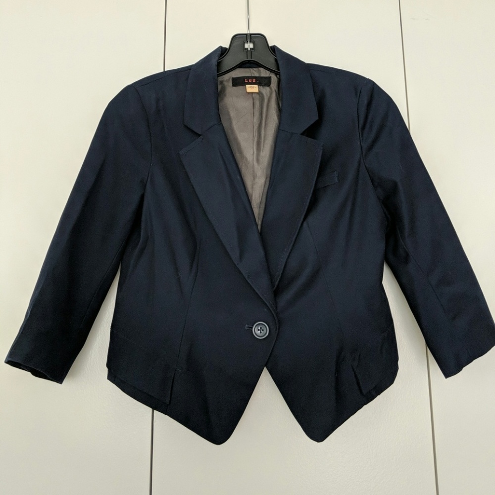 Urban Outfitters cropped navy blazer